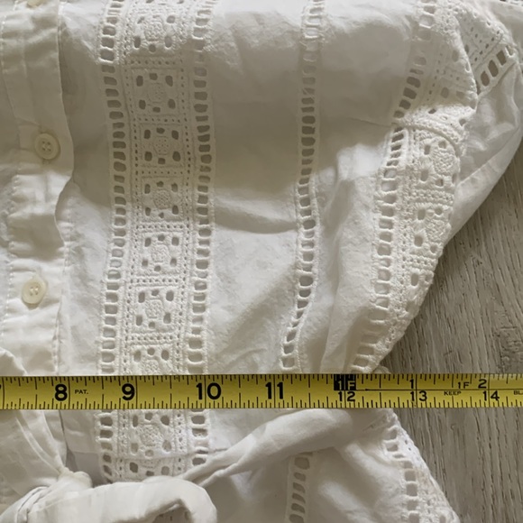 Zara Eyelet Dress size M‎ white mini buttons up collar summer vacation travel - Picture 16 of 16